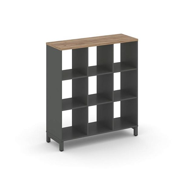 Style Project Каркас стеллажа 3 яр. SN.KS-330 Антрацит/Дуб Табак/Металл Антрацит 1121*400*1248 - Вид 1