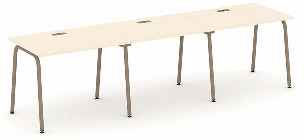 Рабочая станция на 3 места "ESTETICA" ES.RS-3.1-LK Сатин - Вид 1