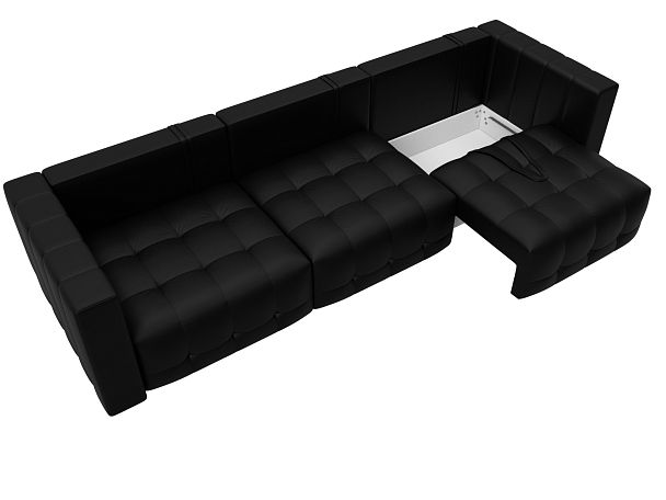 Диван прямой Лига-052 НПБ Лонг Экокожа черный - Вид 7