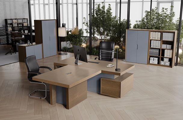 Шкаф для бумаг 4 двери Concept 210x50x185,5 дуб капучино - Вид 11