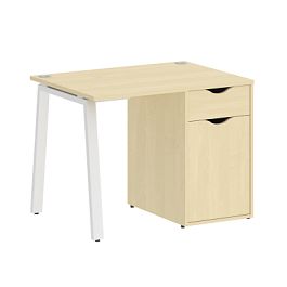 Home Office Стол письменный VR.SP-3-98.1.A Клён/Белый металл 980*720*750 - Фото предпросмотра