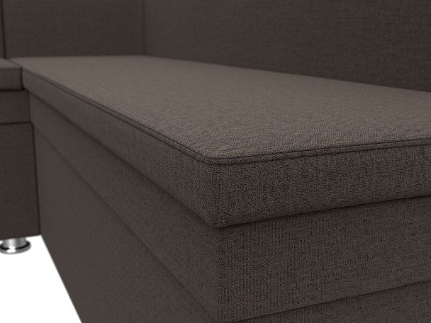 Диван кухонный угловой Уют левый угол Рогожка коричневый - Вид 4