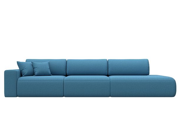 Диван прямой Лига-036 НПБ Модерн Лонг подлокотник слева Рогожка голубой - Вид 2