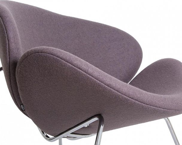 Кресло дизайнерское DOBRIN EMILY (серая ткань AF7, хромированная сталь) - Вид 8