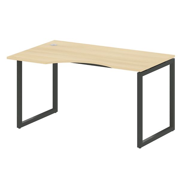 Metal System Quattro Стол криволинейный левый на О-образном м/к 40БО.СА-2 (L) Акация/Антрацит металл 1400*900*750 - Вид 1