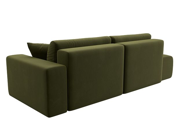 Диван прямой Лига-036 Модерн подлокотник справа Микровельвет зеленый - Вид 5