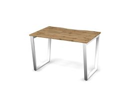 MATRIX 121S100-V Стол прямой, проводник вырезной (V-обр. опоры) 1180х780х775 Дуб Крафт Золотой/Белый - Фото предпросмотра