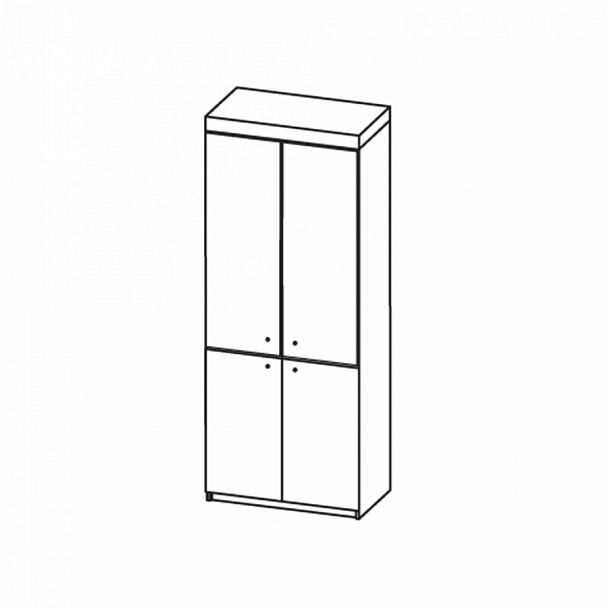 Шкаф для документов со стеклом  TOKYO786х440х1980 "Офисные шкафы для документов" ТК-001048000195 зебрано - Вид 1