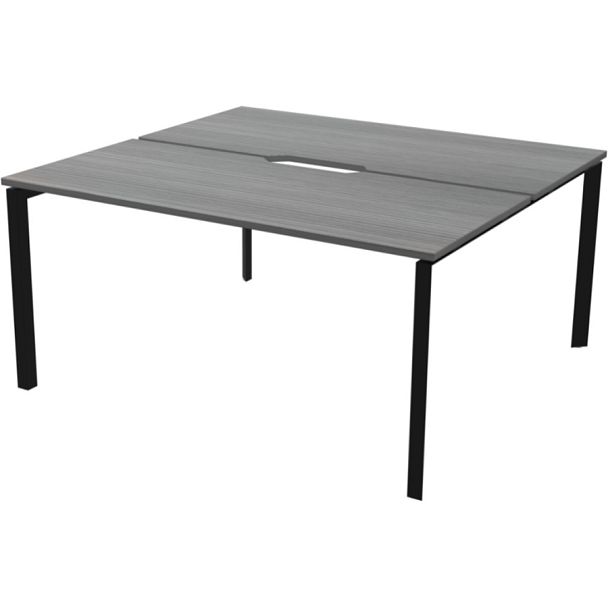 Бенч двойной на 2 рабочих места на металлокаркасе НТМП.П.Б2-160 Лиственница/Антрацит 1600x1496x750 Аргентум-МП - Вид 1