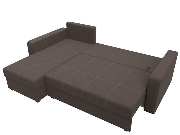 Диван угловой Ливерпуль Лайт левый угол Рогожка коричневый - Вид 8