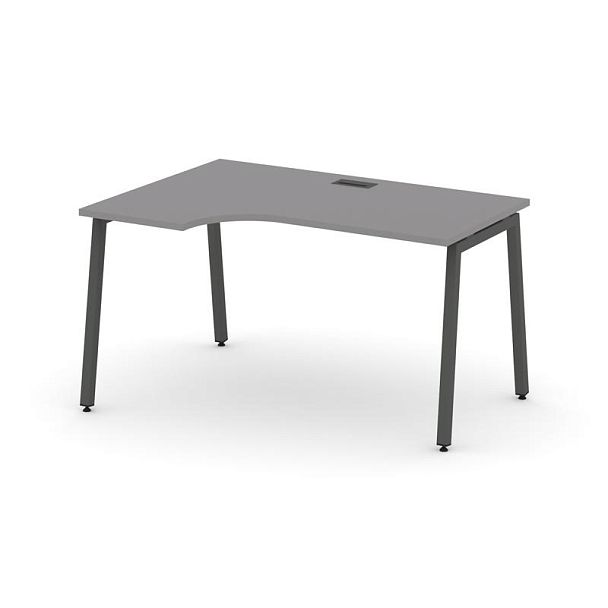 Стайл Проджект Стол рабочий эргономичный SN-4A.SPA-002(L) Серый Пепел/Металл Антрацит 1580*600/980*7 - Вид 1