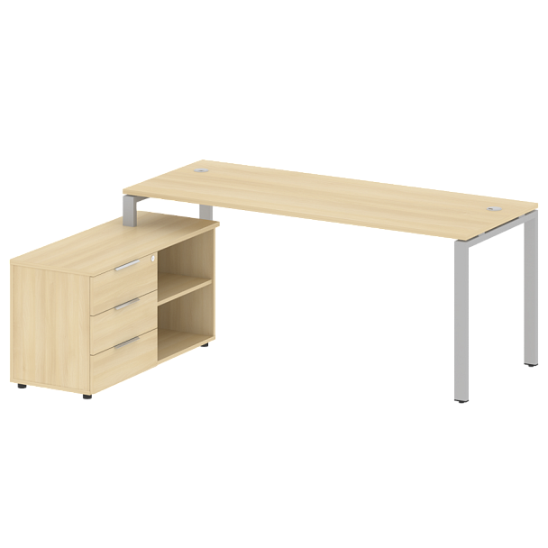 Metal System Р. ст. с тумбой на П-образном м/к БП.РС-СТС-2.5 (L) Акация/Серый металл 1900*1520*750 - Вид 1