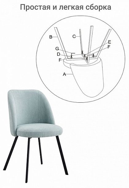Стул Praga бирюзовый - Вид 6