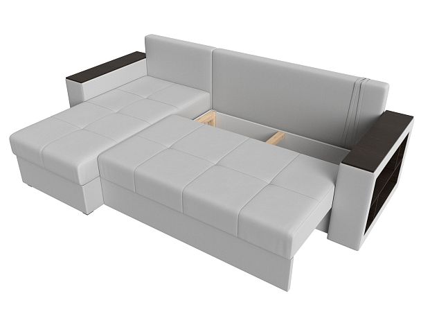 Диван угловой Дубай Лайт угол левый (полностью экокожа белая) - Вид 8