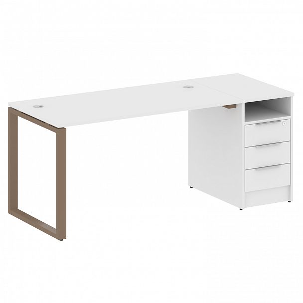 Рабочая станция "Metal System" БО.РС-СТП -1.3 белый/мокко - Вид 1
