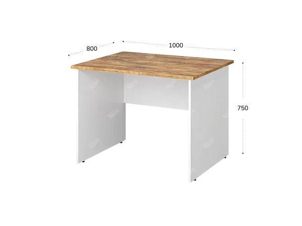 TANDEM RTD031-100-ME Стол прямоугольный ун-й 1000х800х750 Таксония медовая/Белый - Вид 2