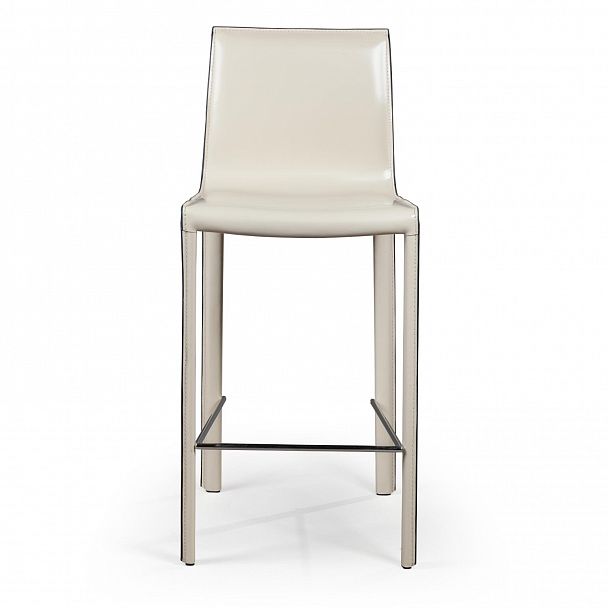 Стул полубарный Barrie, кожа бежевый - Вид 2