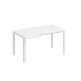 Стол эргономичный левый на металлокаркасе КФ Комфорт КФ К.Б1 1137 БП белый премиум / белый - Фото предпросмотра