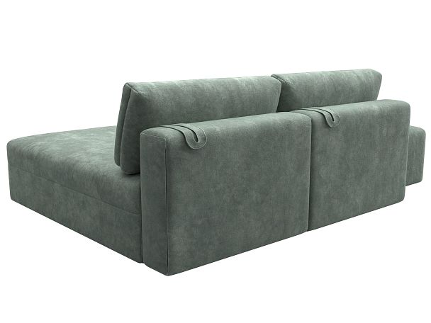 Диван угловой модульный с пуфом Лига-060 НПБ угол универсальный Велюр зеленый - Вид 5