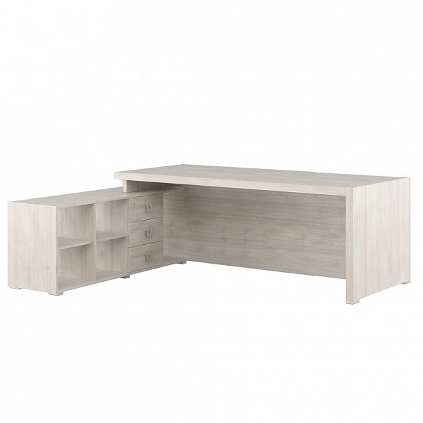 Стол письменный на опорной тумбе Solid 215x174x75 светлый дуб - Вид 1