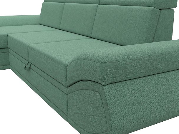Диван угловой Лига-032 левый угол Рогожка зеленый - Вид 4