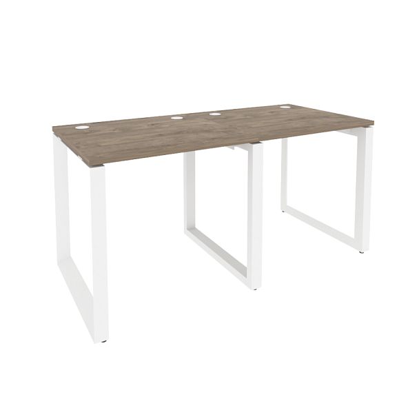 Onix Рабочая станция на О-образном м/к O.MO-RS-2.0.7 Тиквуд темный/Белый металл 1560*720*750 - Вид 1
