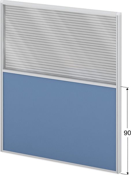 Модуль комбинированный "Мобильные офисные перегородки «Логика»"  ПК-ЛГ-МДК167х140/90Ж/Д-В1-305 серый - Вид 1