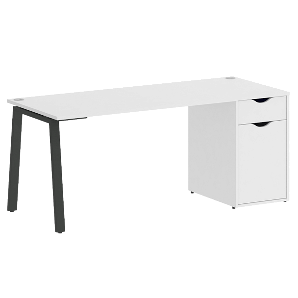 Home Office Стол письменный VR.SP-3-178.1.A Белый бриллиант/Антрацит металл 1780*720*750 - Вид 1