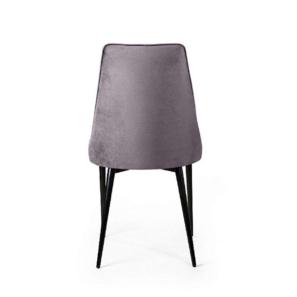 Стул Oliver, бархат светло-серый 26/ чёрный конус - Вид 7