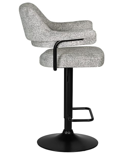 Стул барный DOBRIN CHARLY BLACK (светло-серый твид (LEO04)) - Вид 3