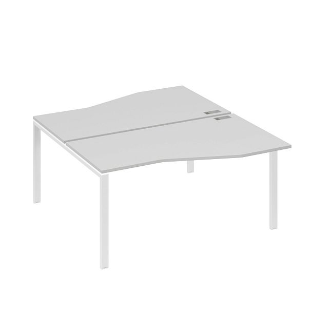 Рабочая станция столы Техно" каркас UNO (2х160) A4 А4 Б1 191 БП серый / металлокаркас белый - Вид 1