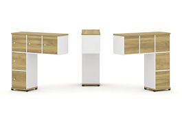 Concept Надставка низкая CN.ONN-007 Дуб Винченцо/Белый Бриллиант/Металл Черный 1099*365*1130 - Фото предпросмотра