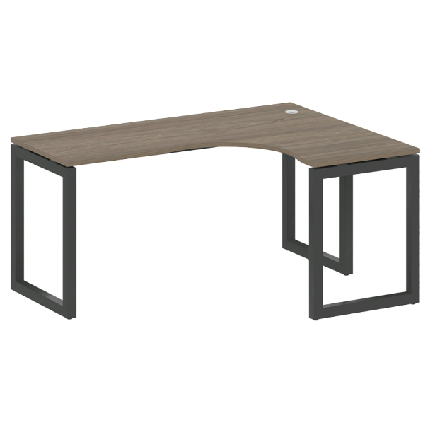 Metal System Quattro Стол криволинейный правый на О-образном м/к 50БО.СА-4 (R) Вяз/Антрацит металл 1600*1200*750 - Вид 1