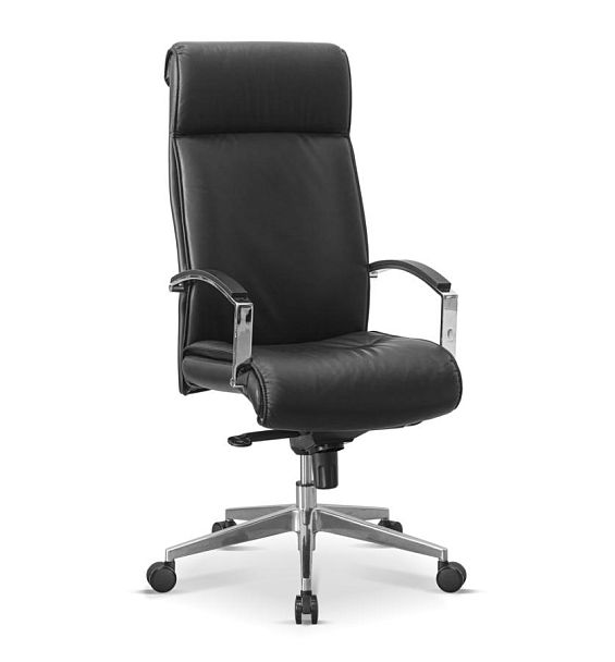 Кресло Аполло кожа натуральная кожа с компаньоном / черная - Вид 1