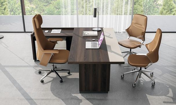 Шкаф низкий со стеллажом, 1240х410х842  / корпус: дуб адриа, фасады: дуб адриа Риф / Reef - Вид 3
