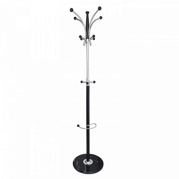 Вешалка-стойка BRABIX "CR-848" на мраморном диске, металл, 4+3 крючка, цвет коричневый, 606435 - Вид 1