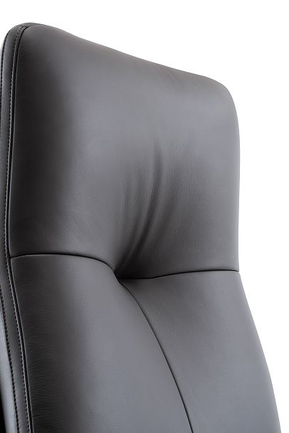Кресло офисное Vivaldi black / черная кожа / деревянная крестовина - Вид 6