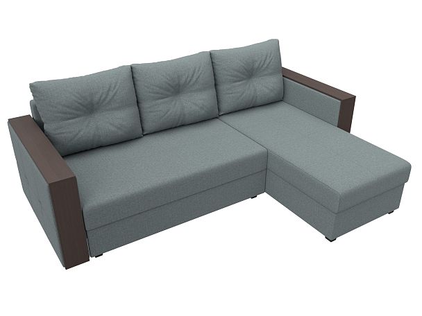 Диван угловой Валенсия Лайт правый угол Рогожка серый - Вид 5