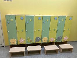 Шкаф 5-ти секционный Морская волна со скамьей 2, ШФН-025 - Фото предпросмотра