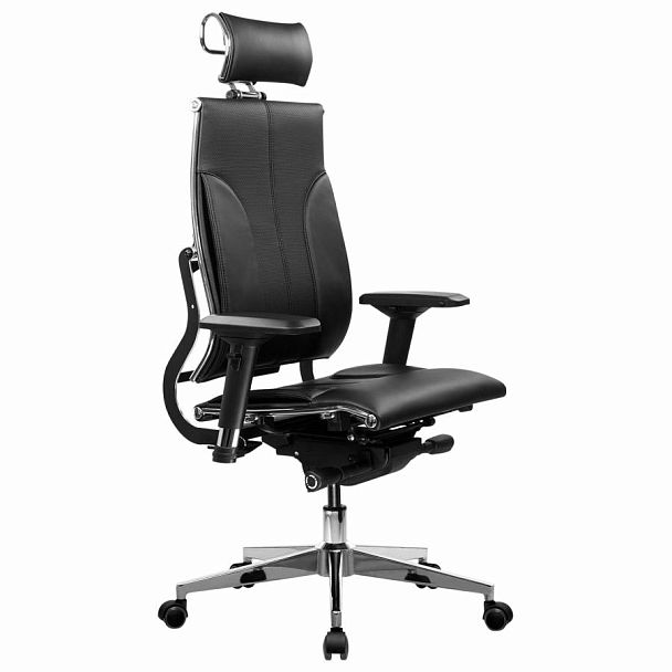 Кресло МЕТТА "YOGA" Y 2DM B2-10D, 2D-спинка, 3D-подголовник, 4D-подлокотники, экокожа, черное - Вид 2