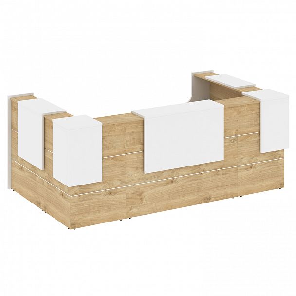 Ресепшн П-образный "Onix" O.R-K-36 тиквуд светлый/белый - Вид 2