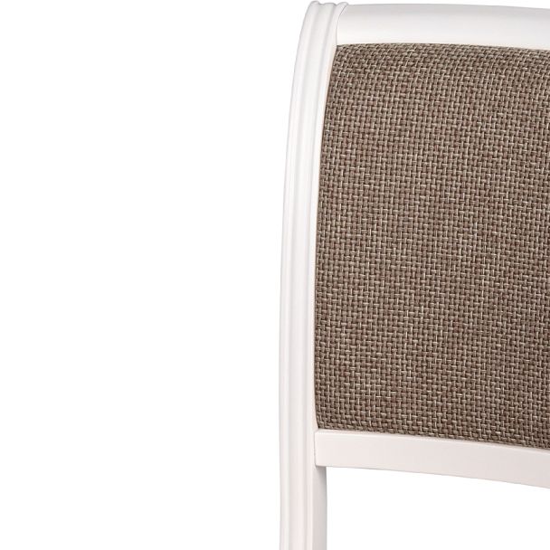 Стул деревянный с мягким сиденьем Арктос Белый/Коричневая рогожка - Вид 6