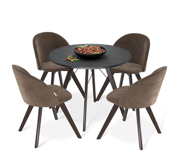 Обеденная группа Sheffilton SHT-DS250 каменный уголь/кофейный ликер/светлый орех - Вид 2