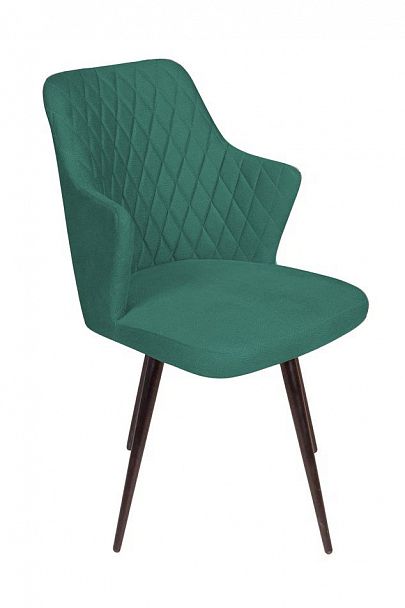 Стул поворотный на 360 градусов Hunt ромб, бархат зеленый 19 / чёрный конус - Вид 1