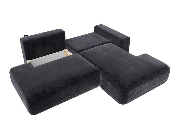 Диван угловой Лига-036 НПБ Модерн правый угол Велюр серый - Вид 8