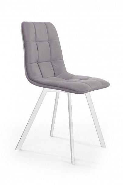 Стул UNO, бархат светло-серый 26/ белый профиль - Вид 2