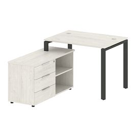 Metal System Р. ст. с тумбой на П-образном м/к БП.РС-СТС-2.1 (L) Дуб наварра/Антрацит металл 1100*1520*750 - Фото предпросмотра