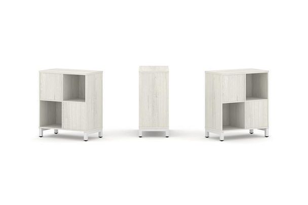 Стайл Проджект Набор стеллажа 2-х сторон., 2 яр. SN.NSD-221 Дуб Наварра/Металл Белый 754*400*881 - Вид 1