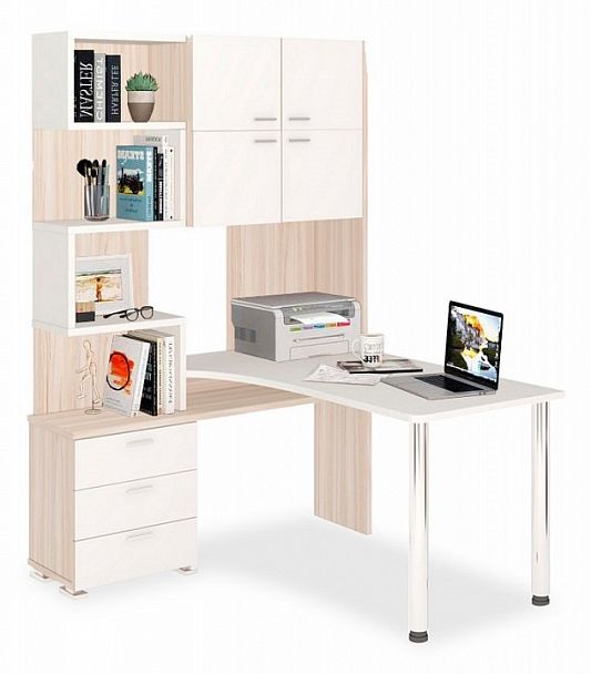 Стол компьютерный Домино СР-500М/140 Карамель/Белый левый - Вид 1