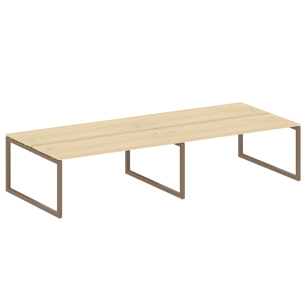 Metal System Quattro Р. ст. на 4 раб. места на О-образном м/к 50БО.СМ-4.5 Акация/Мокко металл 3600*1475*750 - Вид 1